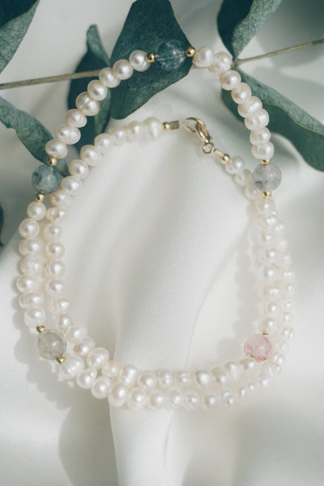 Summer agate pearl necklace