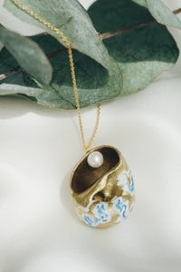 Blue sea snail necklace