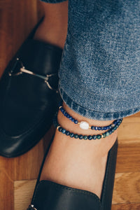 Chrysocolla ankle bracelet