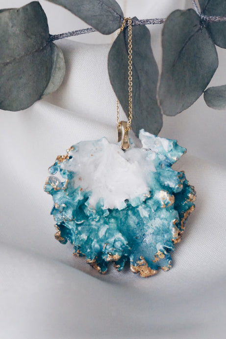 Green moss chain necklace