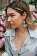 White starfish seashell earrings