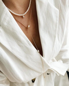 Elleme stone pearl necklace