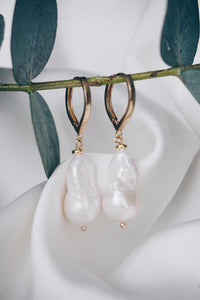 Medium baroque hoop earrings