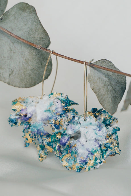 Violet moss earrings