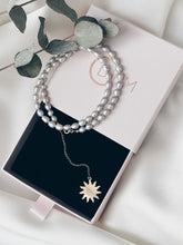 Grey sun pearl necklace
