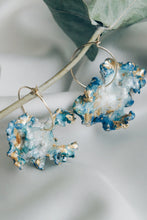 Blue moss earrings