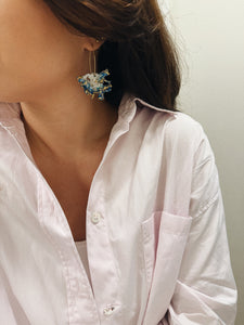 Blue moss earrings