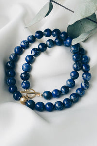 Lapis lazuli bead necklace