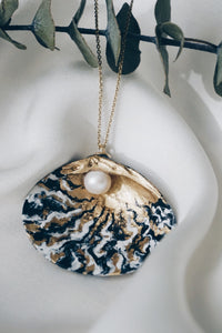 Black moon seashell necklace