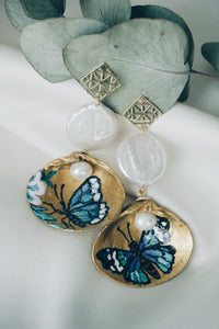 Butterfly seashell earrings