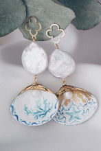 White starfish seashell earrings