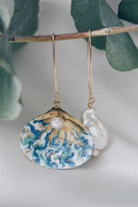 Santorini seashell earrings
