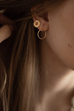 Double circle stud earrings