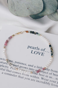 Tourmaline pearl bracelet