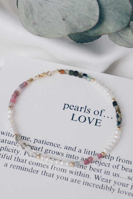 Tourmaline pearl bracelet