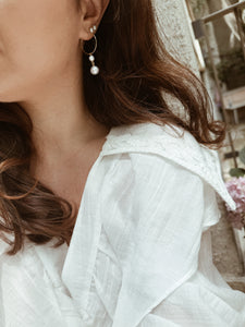 Summer grey pearl earrings