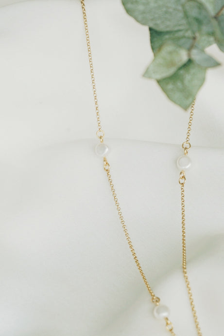 Summer chain pearl necklace