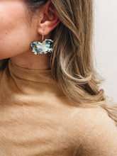 Blue moss earrings
