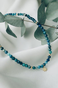Chrysocolla tiny sun necklace