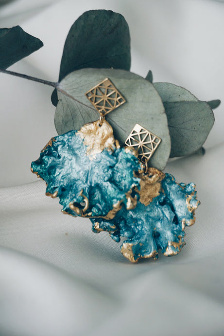 Boho moss earrings