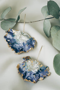 Violet large moss earrings