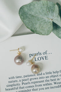 Edison double pearl earrings