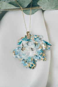 Green moss chain necklace