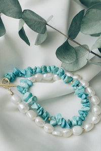 Summer turqouise pearl necklace