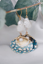 Blue summer seashell earrings