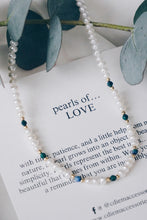 Azurite pearl necklace