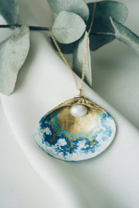 Blue moon seashell necklace