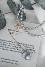 Grey amber pearl necklace