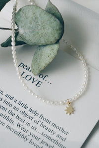 Tiny sun pearl necklace