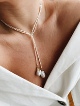 Long rice baroque pearl necklace