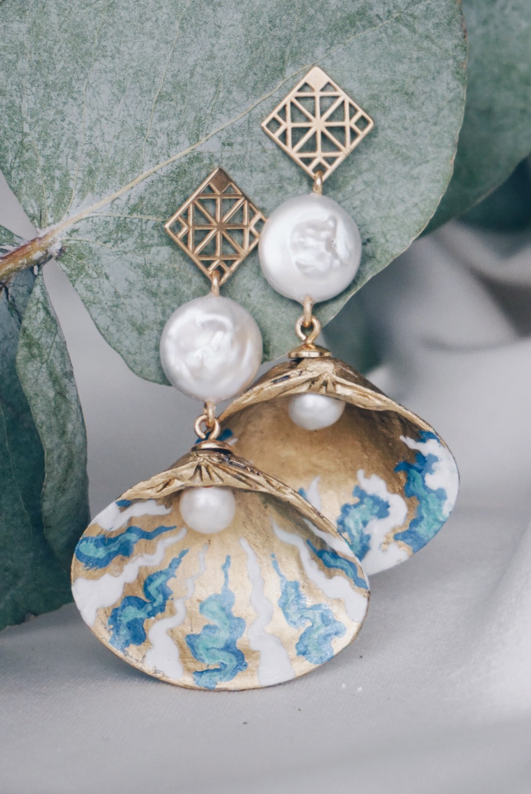 Ocean seashell earrings