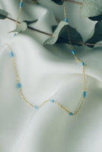 Blue oval bead necklace