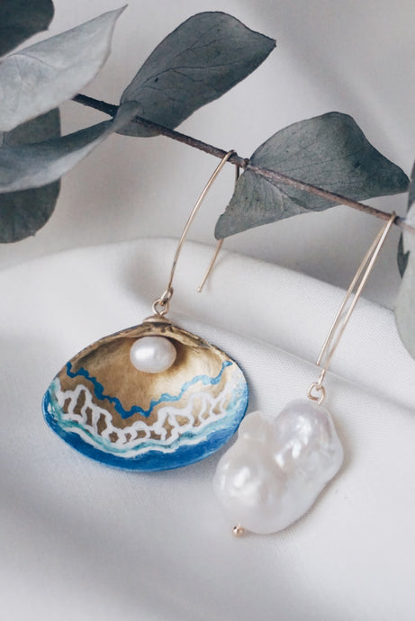 Santorini seashell earrings
