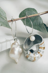 Silver seasnail earrings