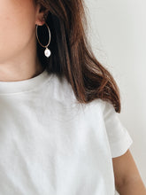 Large hoop pearl earrings