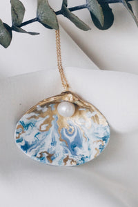 Blue moon seashell necklace