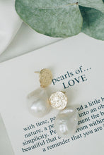 White coin baroque pearl earrings