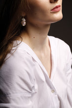 Stone baroque pearl earrings