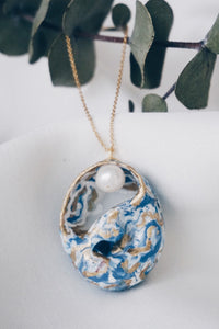 Blue sea snail necklace