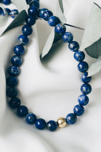 Lapis lazuli bead necklace