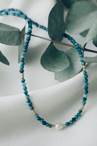 Tiny chrysocolla necklace