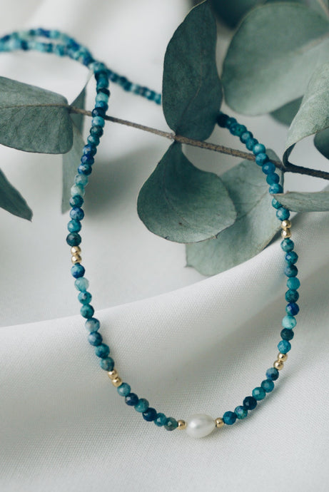 Tiny chrysocolla necklace