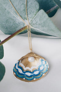 Blue moon seashell necklace