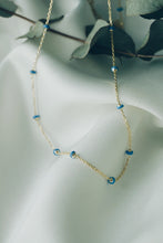 Blue bead chain necklace