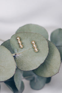 Trio bead stud earrings