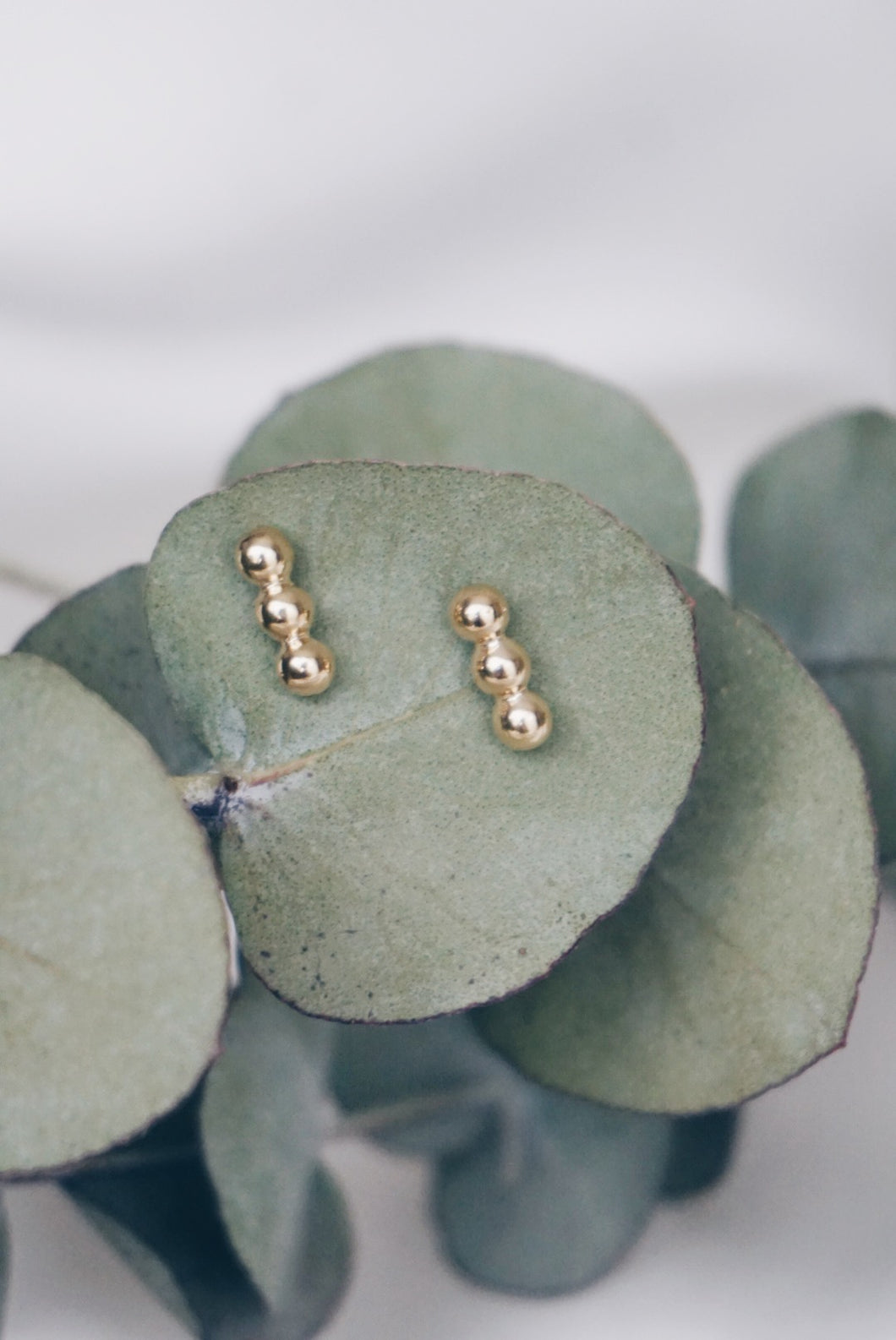 Trio bead stud earrings